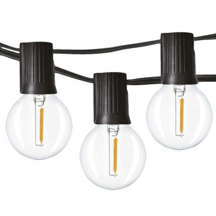 LED εξωτερική διακοσμητική γιρλάντα GIRLANDA 25xE12 20m IP44 θερμό λευκό