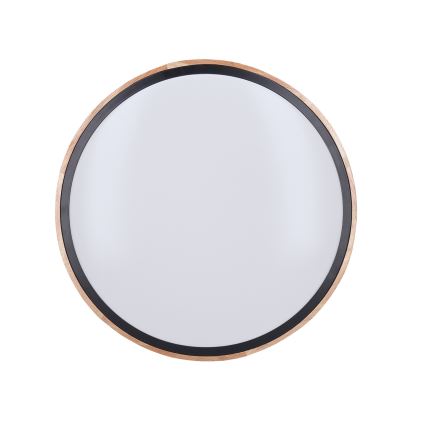 Ρυθμιζόμενο LED φωτιστικό οροφής IRON OAK, 48 W, 230 V, 3000–6500 K, σε απόχρωση δρυός, διάμ. 40 εκ. + τηλεχειριστήριο