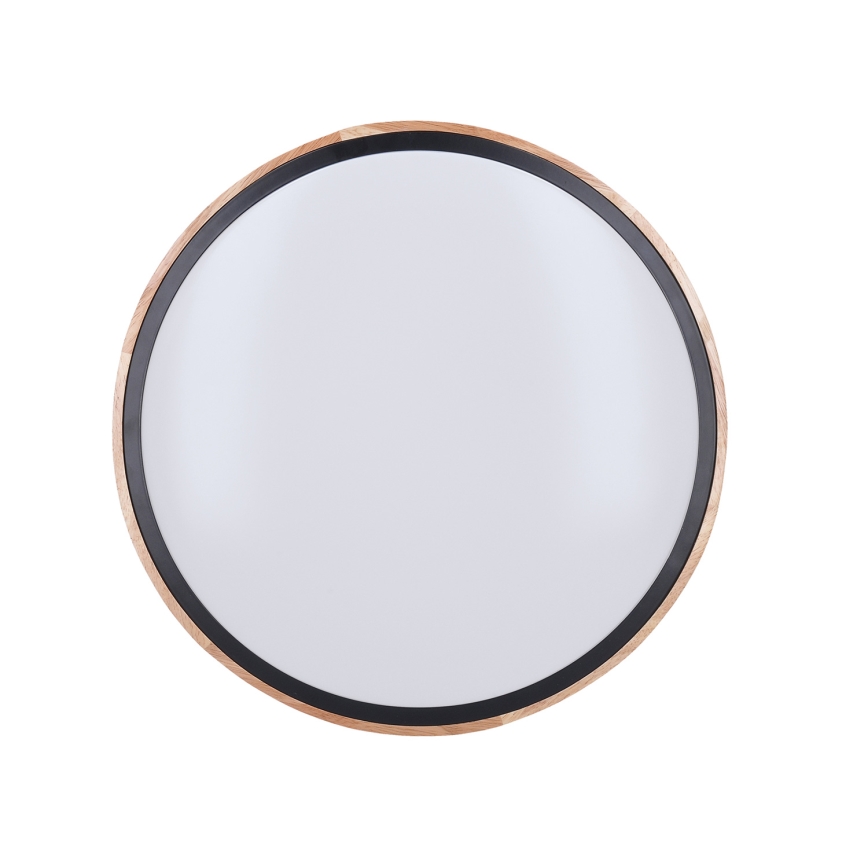 Ρυθμιζόμενο LED φωτιστικό οροφής IRON OAK, 48 W, 230 V, 3000–6500 K, σε απόχρωση δρυός, διάμ. 40 εκ. + τηλεχειριστήριο