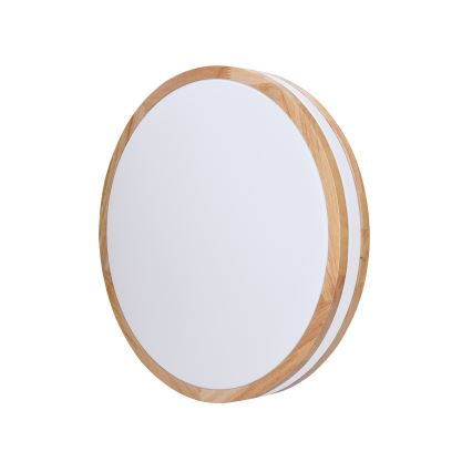 LED Ρυθμιζόμενο φωτιστικό οροφής WOODY LED/48W/230V 3000-6500K δρυς διάμ. 38 εκ. + τηλεχειριστήριο