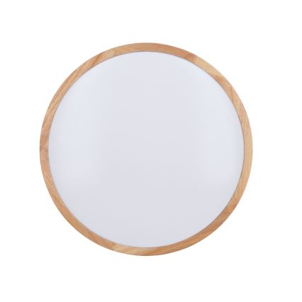 LED Dimmable φωτιστικό οροφής WOODY LED/48W/230V 3000-6500K δρυς διάμετρος 38 cm + τηλεχειριστήριο