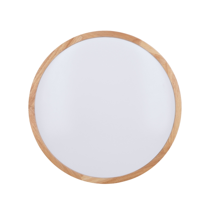 LED Dimmable φωτιστικό οροφής WOODY LED/48W/230V 3000-6500K δρυς διάμετρος 38 cm + τηλεχειριστήριο