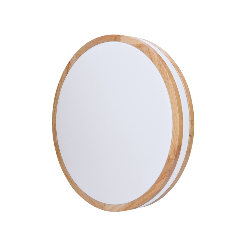 LED Dimmable φωτιστικό οροφής WOODY LED/48W/230V 3000-6500K δρυς διάμετρος 38 cm + τηλεχειριστήριο