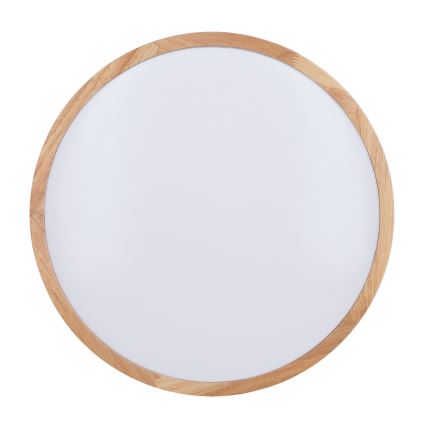 LED Ρυθμιζόμενο φωτιστικό οροφής WOODY LED/60W/230V 3000-6500K δρυς διάμ. 50 εκ. + τηλεχειριστήριο