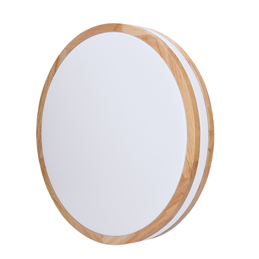 LED Ρυθμιζόμενο φωτιστικό οροφής WOODY LED/60W/230V 3000-6500K δρυς διάμ. 50 εκ. + τηλεχειριστήριο