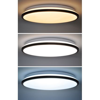 LED Dimmable φωτιστικό οροφής JAMIL LED/48W/230V 3000-6500K μαύρο + τηλεχειριστήριο