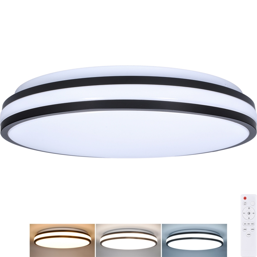 LED Dimmable φωτιστικό οροφής LASKOS LED/48W/230V 3000-6500K μαύρο + τηλεχειριστήριο