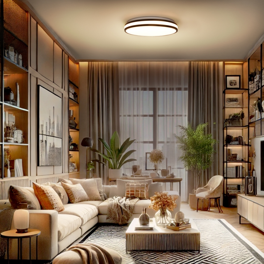 LED Dimmable φωτιστικό οροφής LASKOS LED/48W/230V 3000-6500K μαύρο + τηλεχειριστήριο