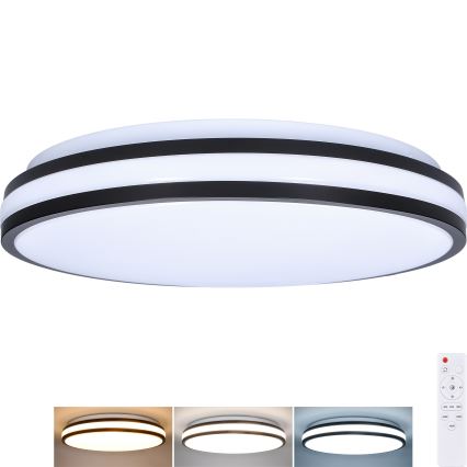 LED Dimmable φωτιστικό οροφής LASKOS LED/48W/230V 3000-6500K μαύρο + τηλεχειριστήριο