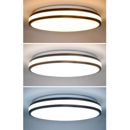 LED Dimmable φωτιστικό οροφής LASKOS LED/48W/230V 3000-6500K μαύρο + τηλεχειριστήριο