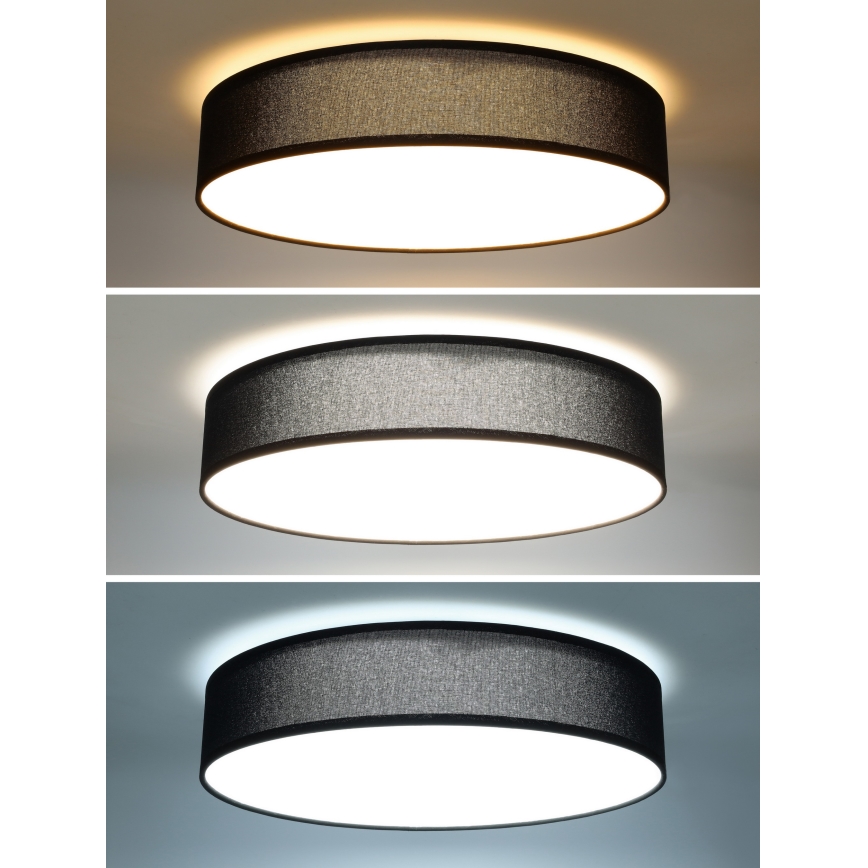 LED Dimmable φωτιστικό οροφής PENLEY LED/48W/230V 3000-6500K διάμετρος 40 cm μαύρο + τηλεχειριστήριο