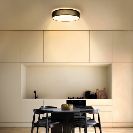 LED Dimmable φωτιστικό οροφής PENLEY LED/48W/230V 3000-6500K διάμετρος 40 cm μαύρο + τηλεχειριστήριο