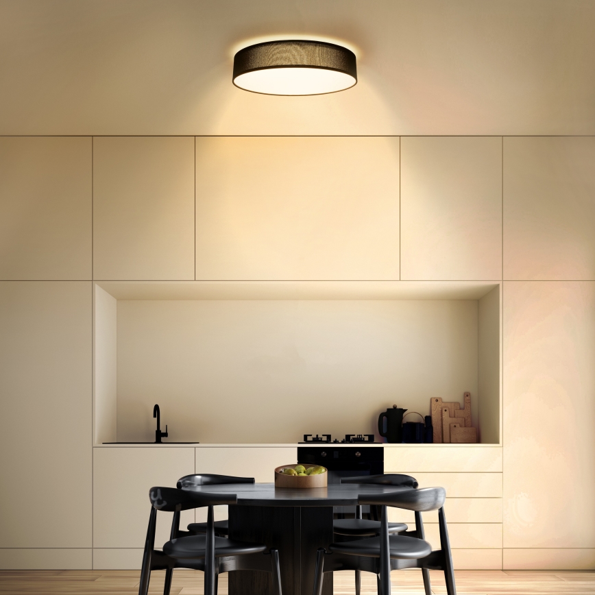 LED Dimmable φωτιστικό οροφής PENLEY LED/48W/230V 3000-6500K διάμετρος 40 cm μαύρο + τηλεχειριστήριο