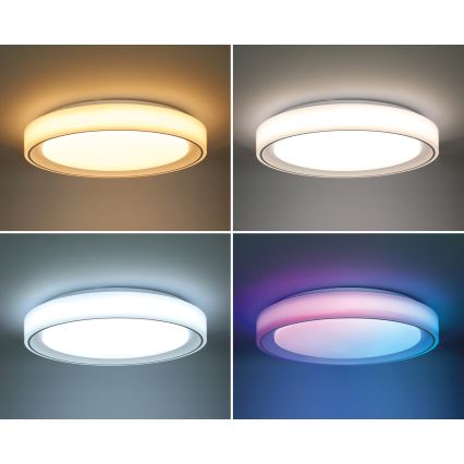 LED RGB dimmable φωτιστικό οροφής FLOCO LED/30W/230V 3000-6500K + RGB/6W διάμετρος 40cm + τηλεχειριστήριο