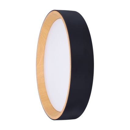 LED Dimmable φωτιστικό οροφής LARIOS LED/48W/230V 3000-6500K διάμετρος 39 cm μαύρο + τηλεχειριστήριο