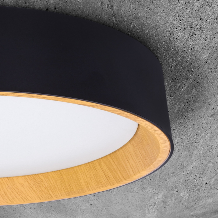 LED Dimmable φωτιστικό οροφής LARIOS LED/48W/230V 3000-6500K διάμετρος 39 cm μαύρο + τηλεχειριστήριο
