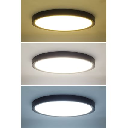 LED Ρυθμιζόμενο Φωτιστικό Οροφής ESTELA LED/36W/230V Ø30 εκ. Μαύρο + Τηλεχειριστήριο