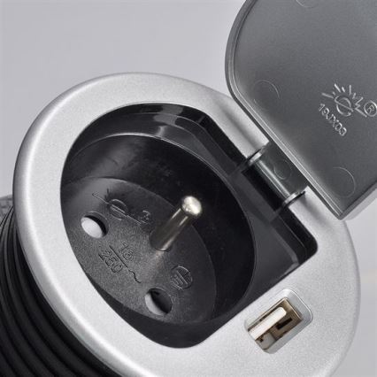 Χωνευτή πρίζα USB με καπάκι 230V