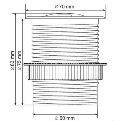 Χωνευτή πρίζα USB με καπάκι 230V