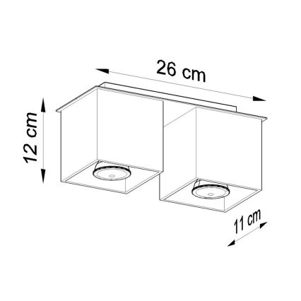 Φωτιστικό σποτ QUAD 2 2xGU10/40W/230V μαύρο