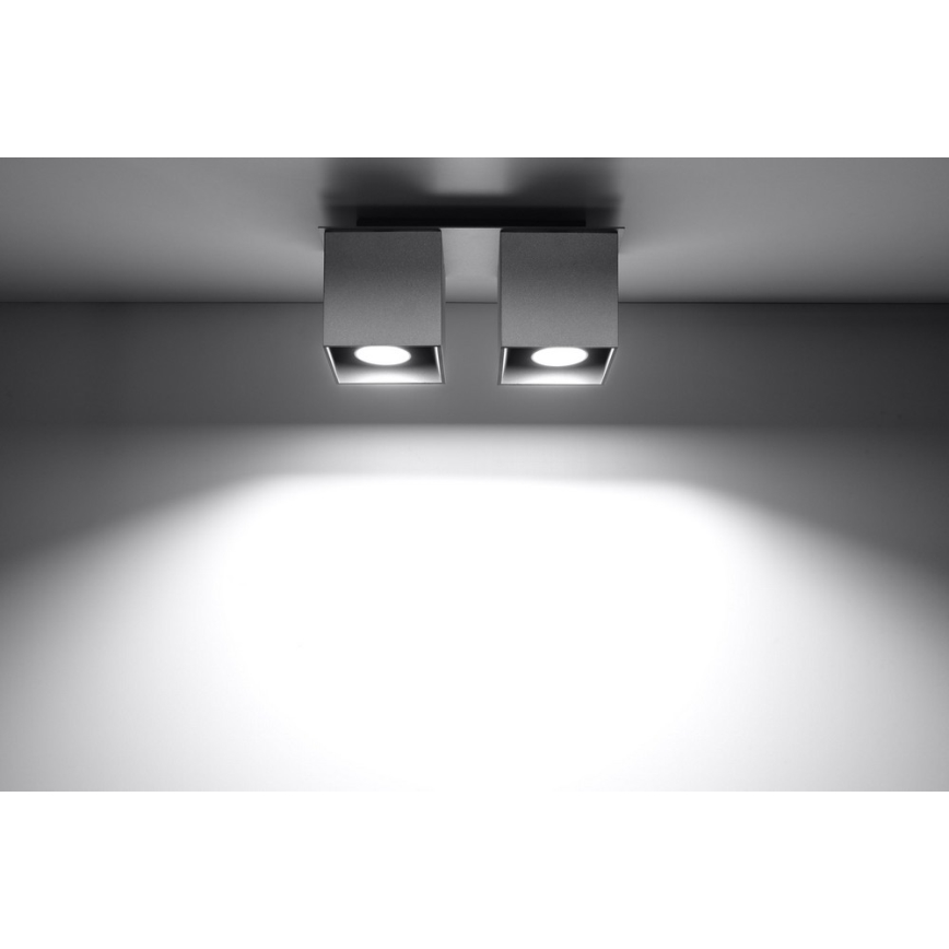 Φωτιστικό σποτ QUAD 2 2xGU10/40W/230V γκρι
