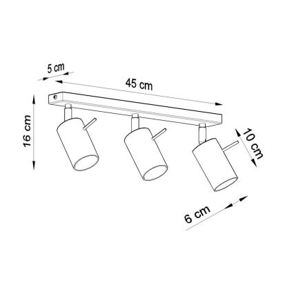 Φωτιστικό σποτ RING 3 3xGU10/10W/230V λευκό