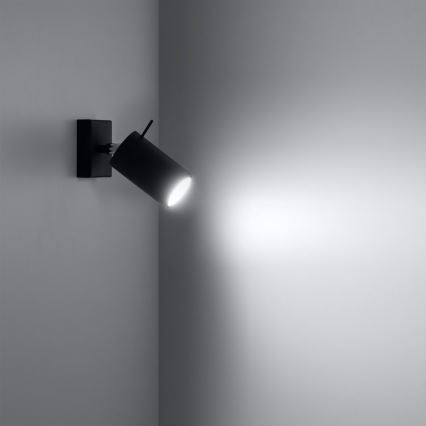 Σποτ τοίχου RING 1xGU10/10W/230V μαύρο