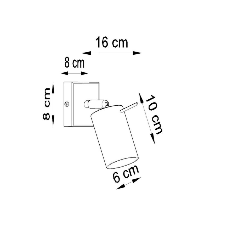 Σποτ τοίχου RING 1xGU10/10W/230V μαύρο