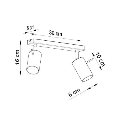 Φωτιστικό σποτ RING 2 2xGU10/10W/230V μαύρο