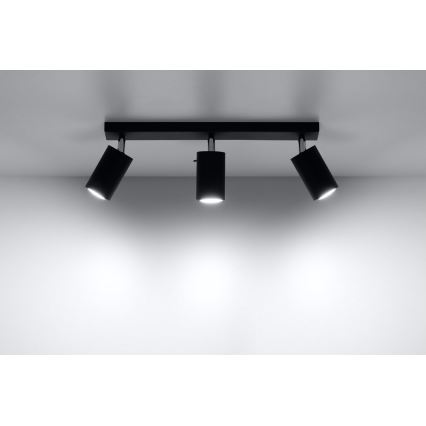 Φωτιστικό σποτ RING 3 3xGU10/10W/230V μαύρο