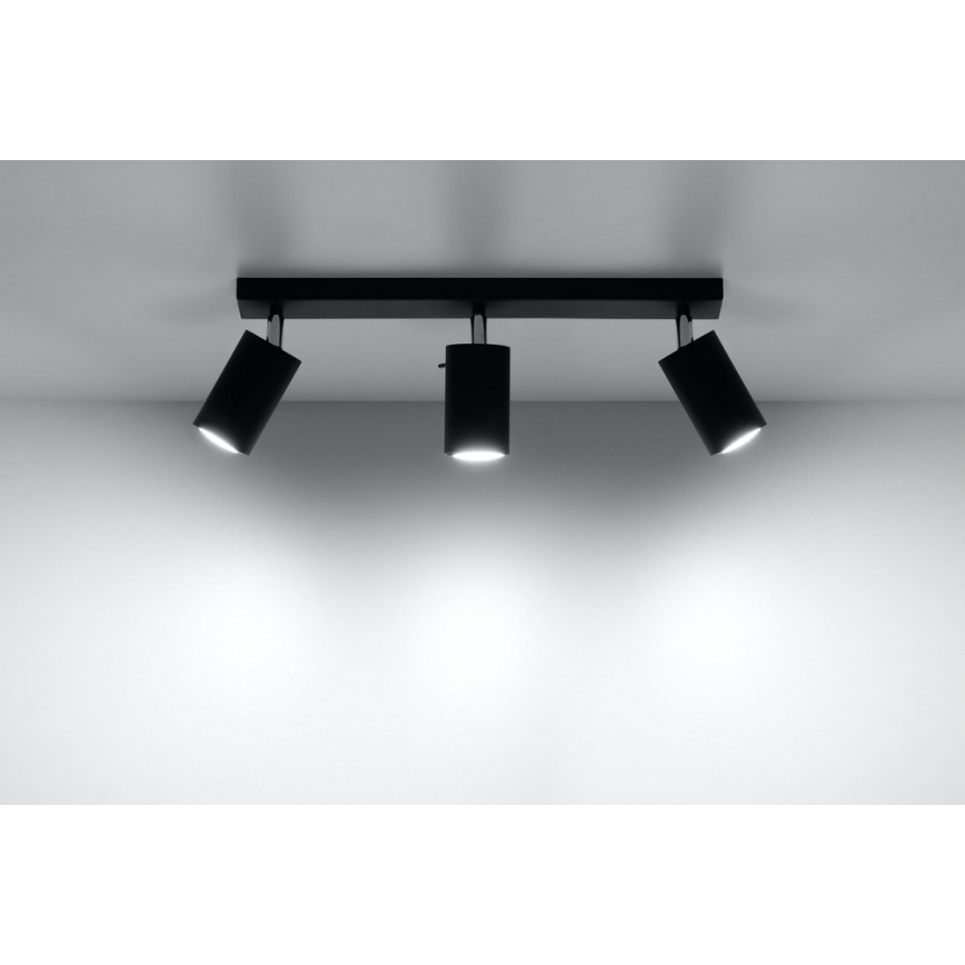 Φωτιστικό σποτ RING 3 3xGU10/10W/230V μαύρο