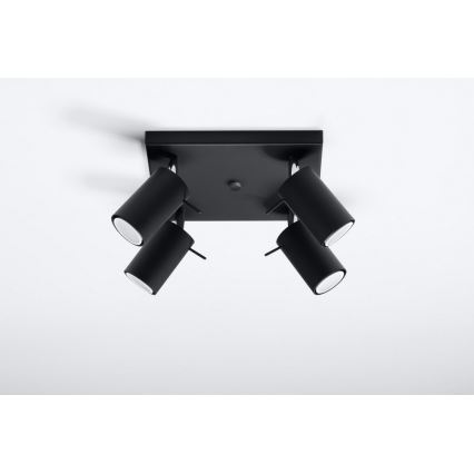 Φωτιστικό σποτ RING 4 4xGU10/10W/230V μαύρο