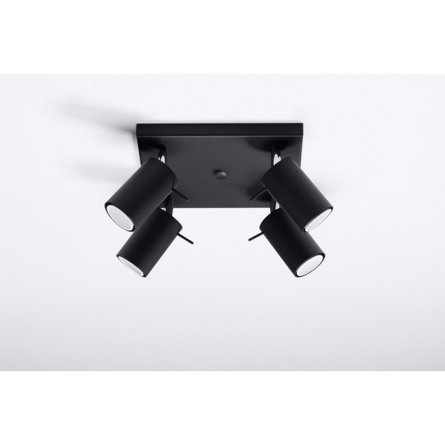 Φωτιστικό σποτ RING 4 4xGU10/10W/230V μαύρο