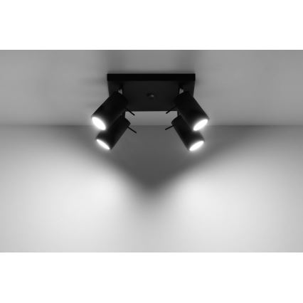 Φωτιστικό σποτ RING 4 4xGU10/10W/230V μαύρο