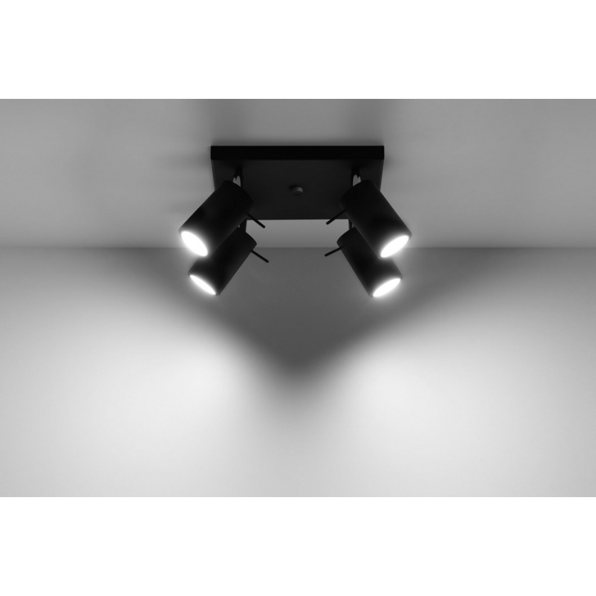 Φωτιστικό σποτ RING 4 4xGU10/10W/230V μαύρο