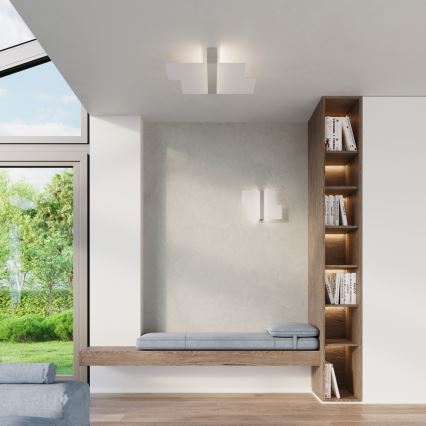Φωτιστικό οροφής MASSIMO 2xE27/60W/230V λευκό/γυαλιστερό χρώμιο