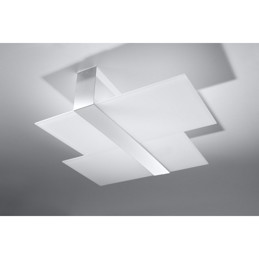 Φωτιστικό οροφής MASSIMO 2xE27/60W/230V λευκό/γυαλιστερό χρώμιο