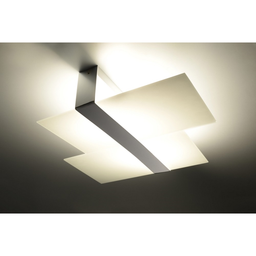 Φωτιστικό οροφής MASSIMO 2xE27/60W/230V λευκό/γυαλιστερό χρώμιο