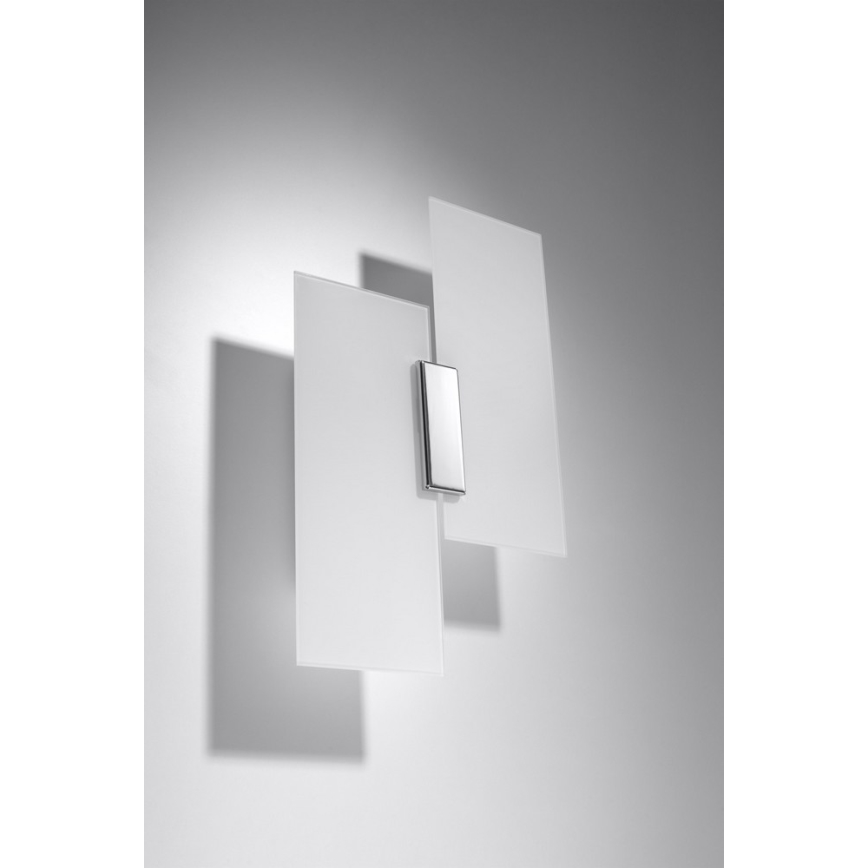 Φωτιστικό τοίχου FABIANO 2xE27/60W/230V λευκό/γυαλιστερό χρώμιο
