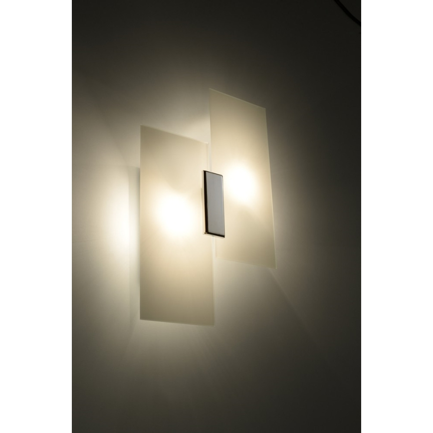 Φωτιστικό τοίχου FABIANO 2xE27/60W/230V λευκό/γυαλιστερό χρώμιο
