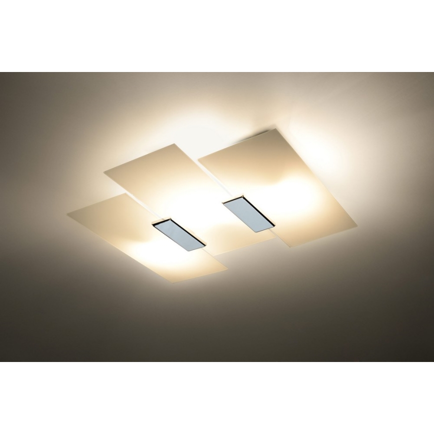 Φωτιστικό οροφής FABIANO 3xE27/60W/230V λευκό/γυαλιστερό χρώμιο