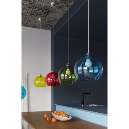 Κρεμαστό φωτιστικό με καλώδιο BALL 1xE27/15W/230V, διάμ. 30 cm, διάφανο γυαλί / γυαλιστερό χρώμιο