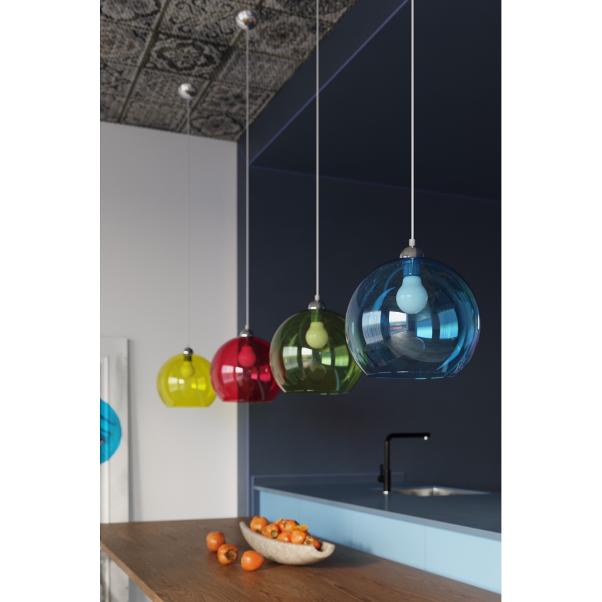 Κρεμαστό φωτιστικό με καλώδιο BALL 1xE27/15W/230V, διάμ. 30 cm, διάφανο γυαλί / γυαλιστερό χρώμιο