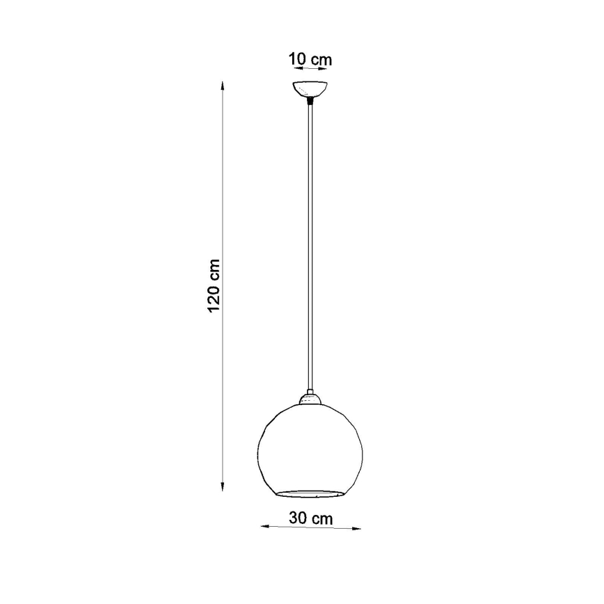 Κρεμαστό φωτιστικό με καλώδιο BALL 1xE27/15W/230V, διάμ. 30 cm, διάφανο γυαλί / γυαλιστερό χρώμιο