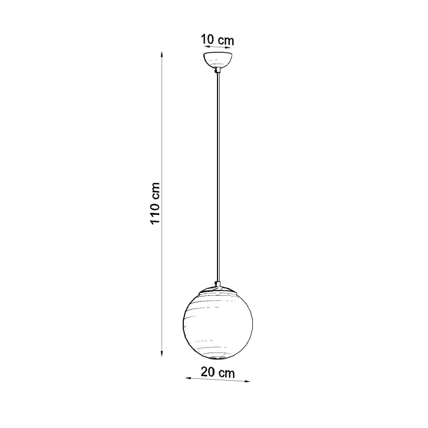 Κρεμαστό φωτιστικό με καλώδιο UGO 1xE27/15W/230V Ø 20 cm λευκό/γυαλιστερό χρώμιο