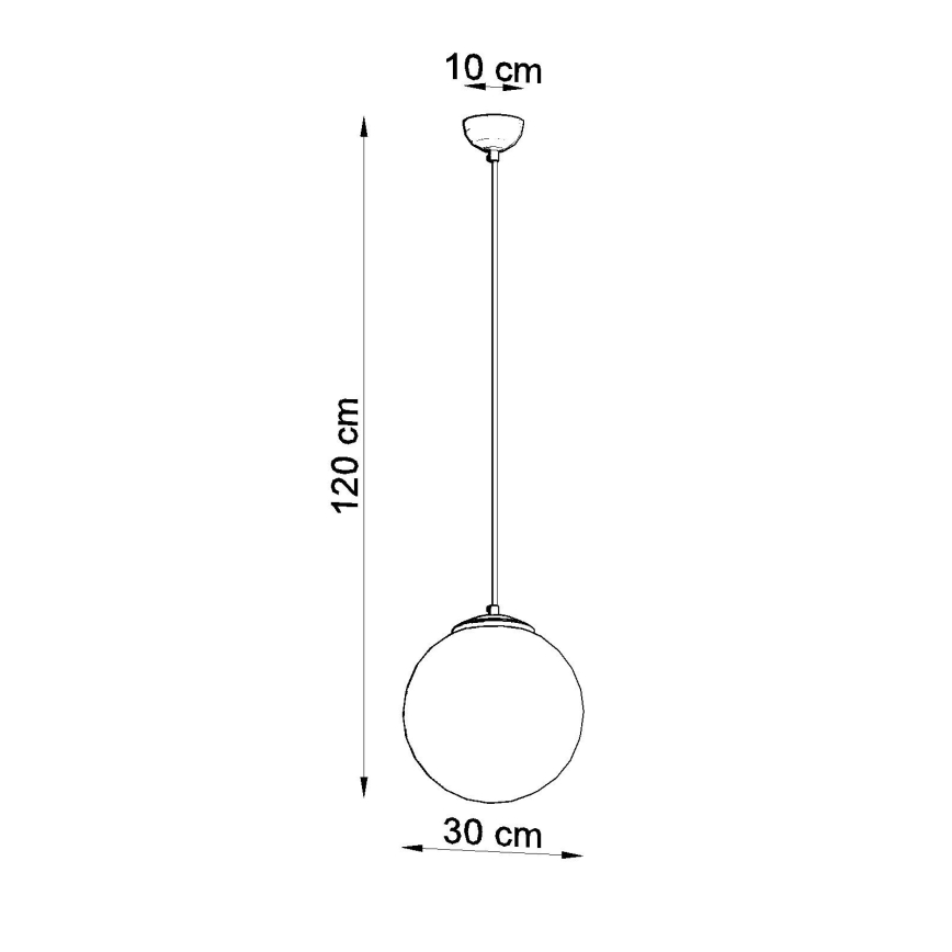 Κρεμαστό φωτιστικό με καλώδιο UGO 1xE27/15W/230V διάμ. 30 cm λευκό/γυαλισμένο χρώμιο