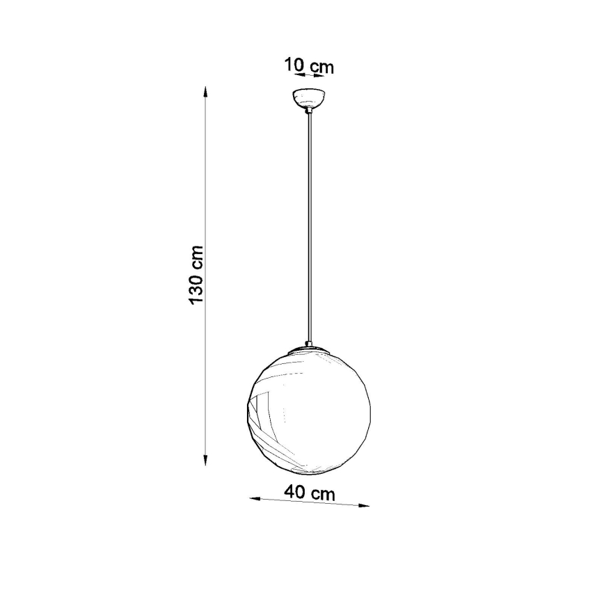Κρεμαστό φωτιστικό UGO με καλώδιο, 1xE27/15W/230V, διάμετρος 40 cm, λευκό/γυαλιστερό χρώμιο