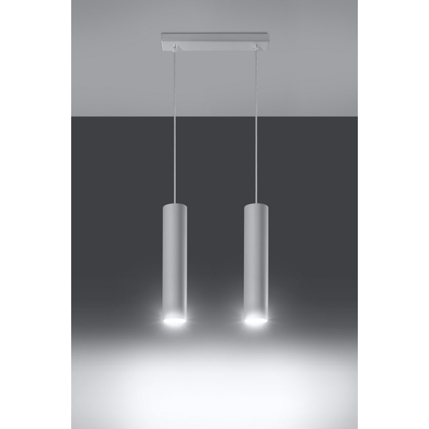 Κρεμαστό φωτιστικό οροφής LAGOS 2 2xGU10/10W/230V λευκό