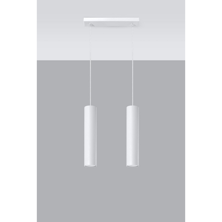 Κρεμαστό φωτιστικό οροφής LAGOS 2 2xGU10/10W/230V λευκό
