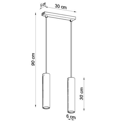 Κρεμαστό φωτιστικό οροφής LAGOS 2 2xGU10/10W/230V λευκό